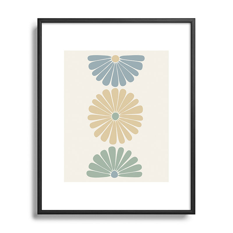 Colour Poems Retro Daisy Multicolor I Metal Framed Art Print