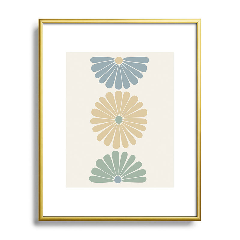 Colour Poems Retro Daisy Multicolor I Metal Framed Art Print