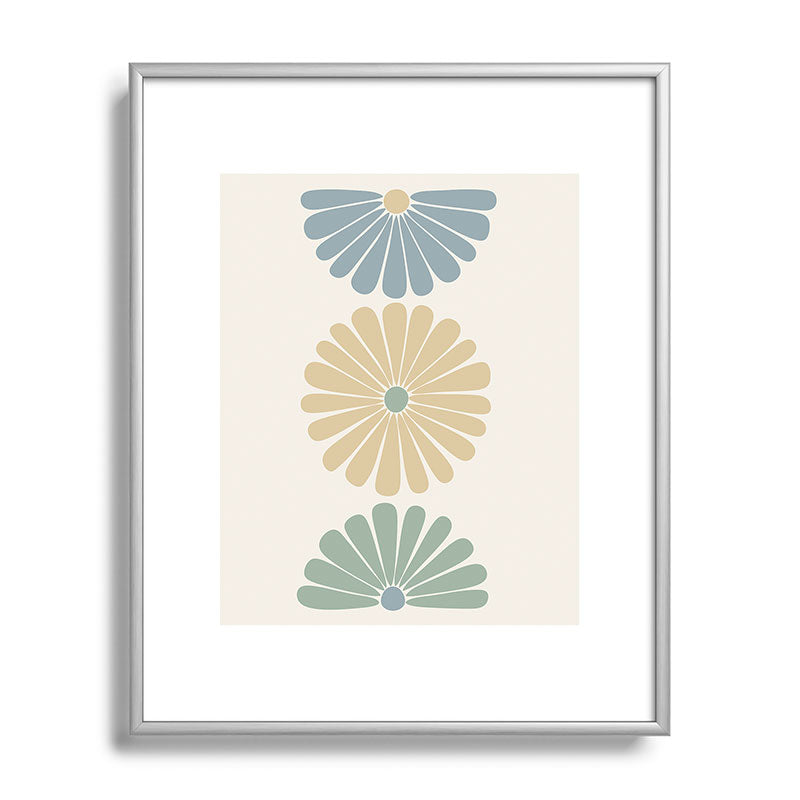 Colour Poems Retro Daisy Multicolor I Metal Framed Art Print