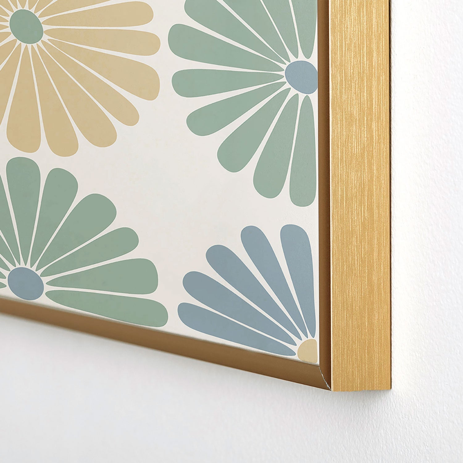 Colour Poems Retro Daisy Multicolor I Square Metal Framed Art Print