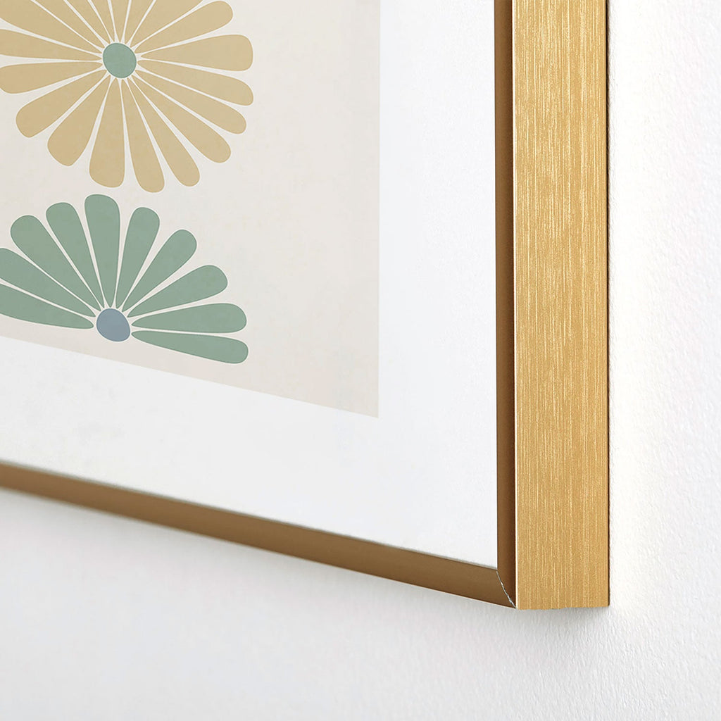 Colour Poems Retro Daisy Multicolor I Metal Framed Art Print