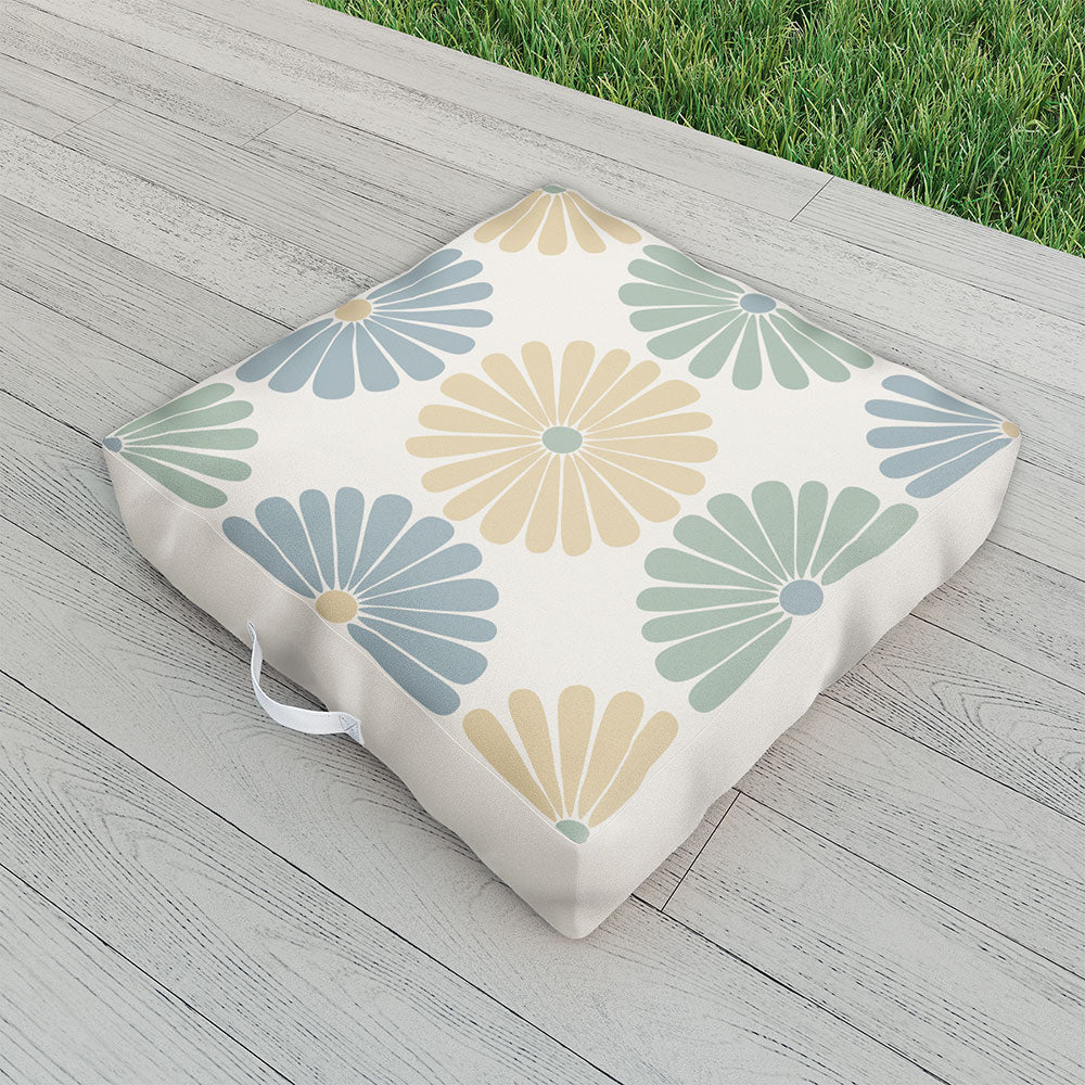 Colour Poems Retro Daisy Multicolor I Outdoor Floor Cushion