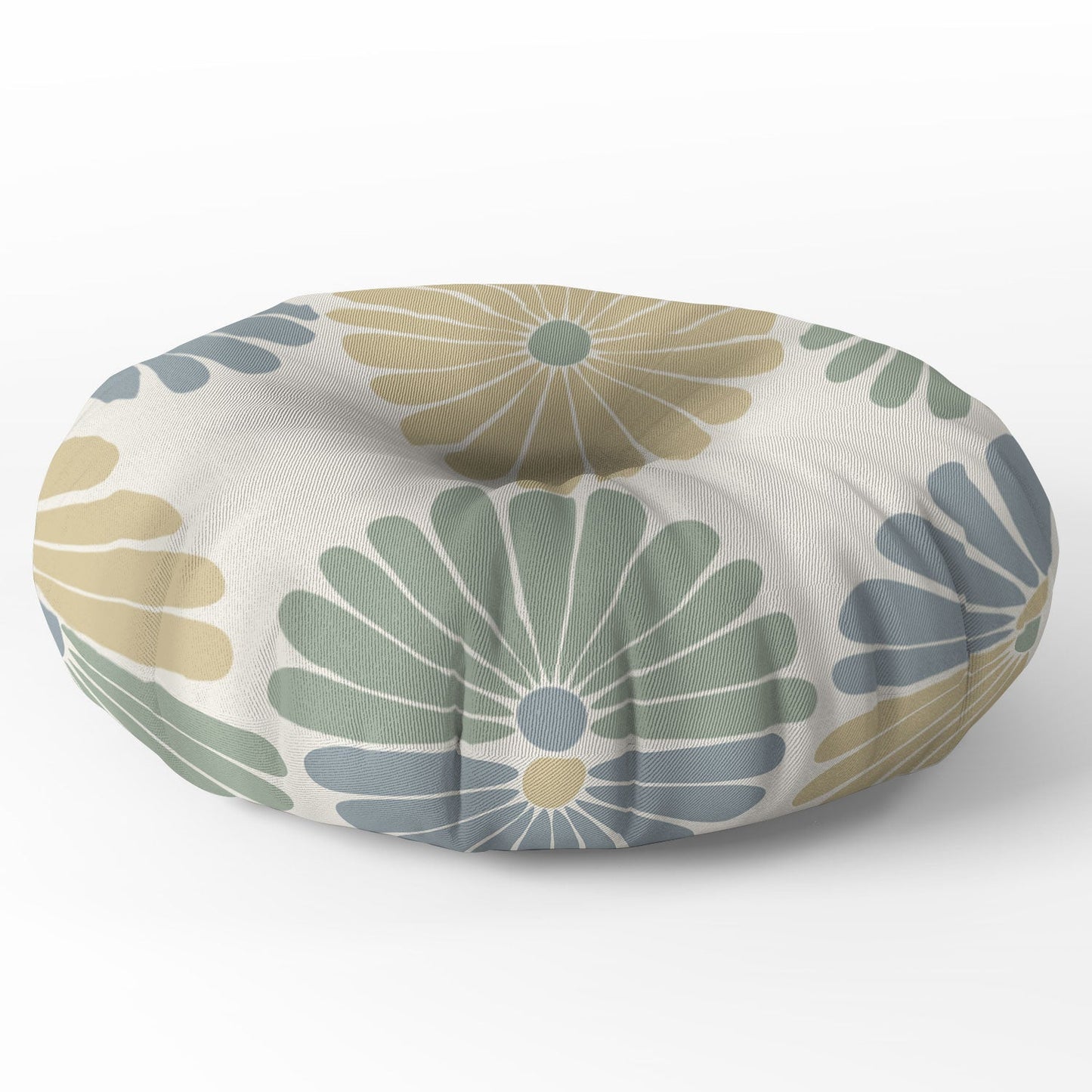 Colour Poems Retro Daisy Multicolor I Floor Pillow Round