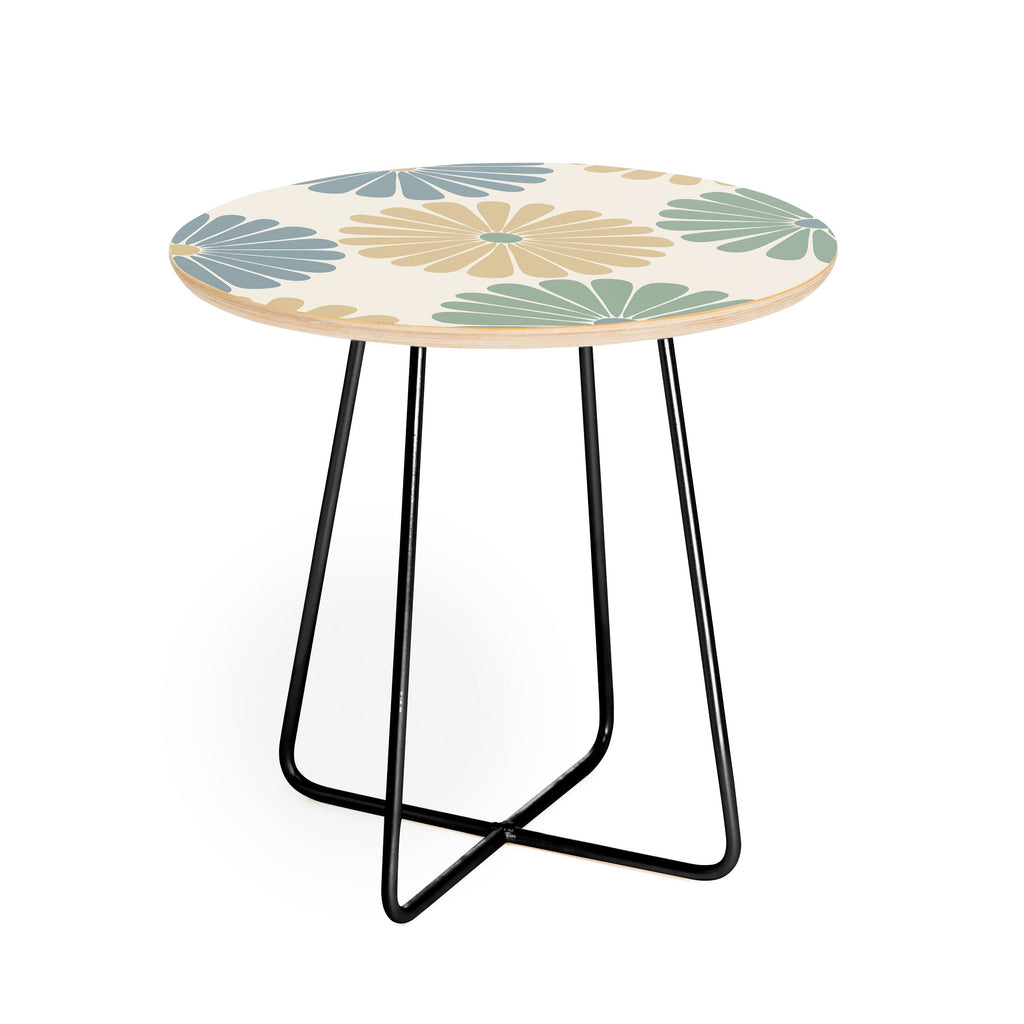 Colour Poems Retro Daisy Multicolor I Round Side Table