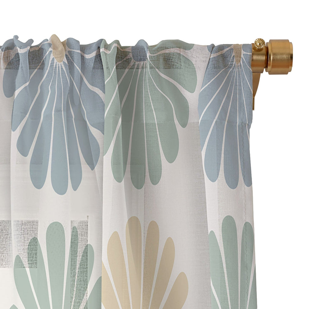 Colour Poems Retro Daisy Multicolor I Sheer Window Curtain