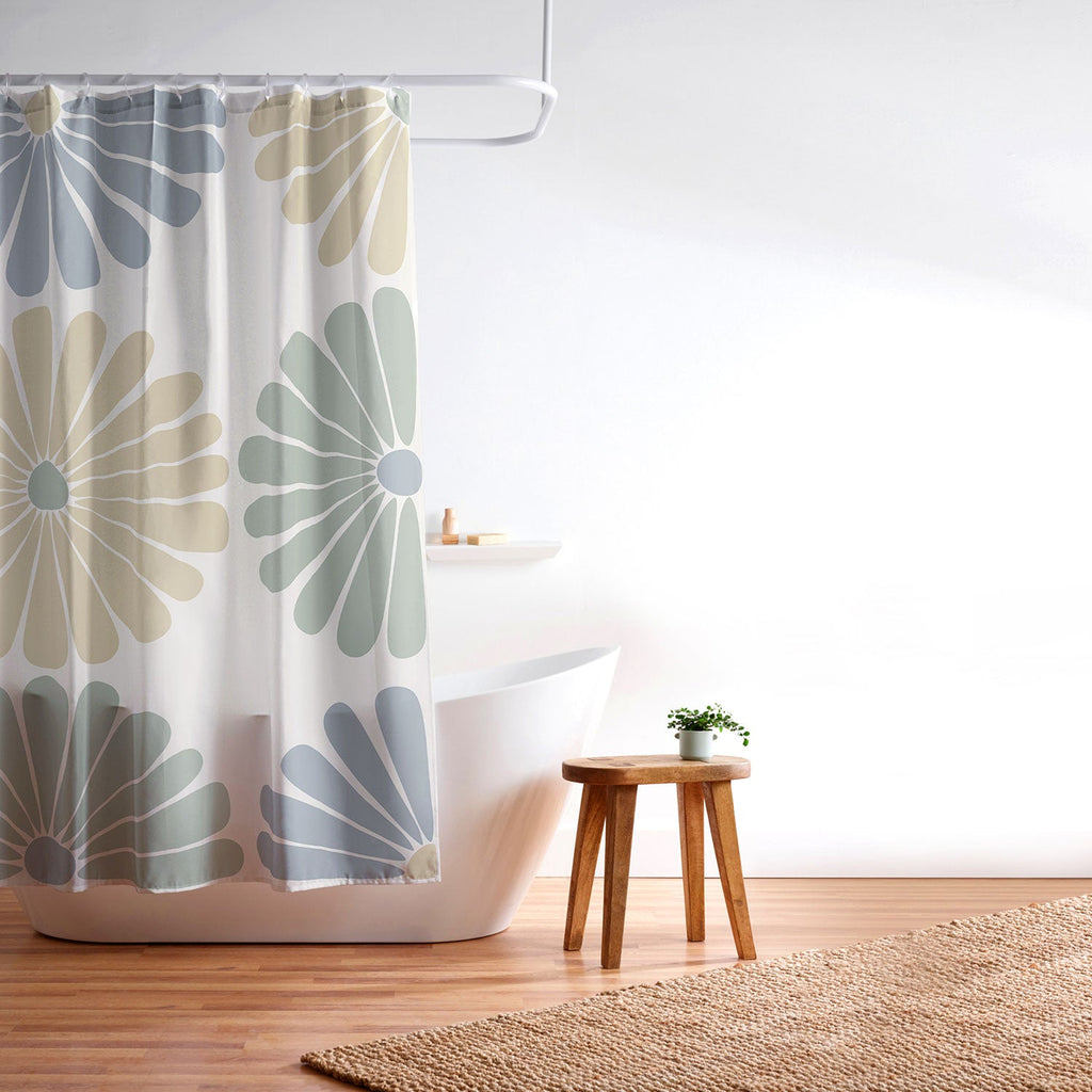 Colour Poems Retro Daisy Multicolor I Shower Curtain
