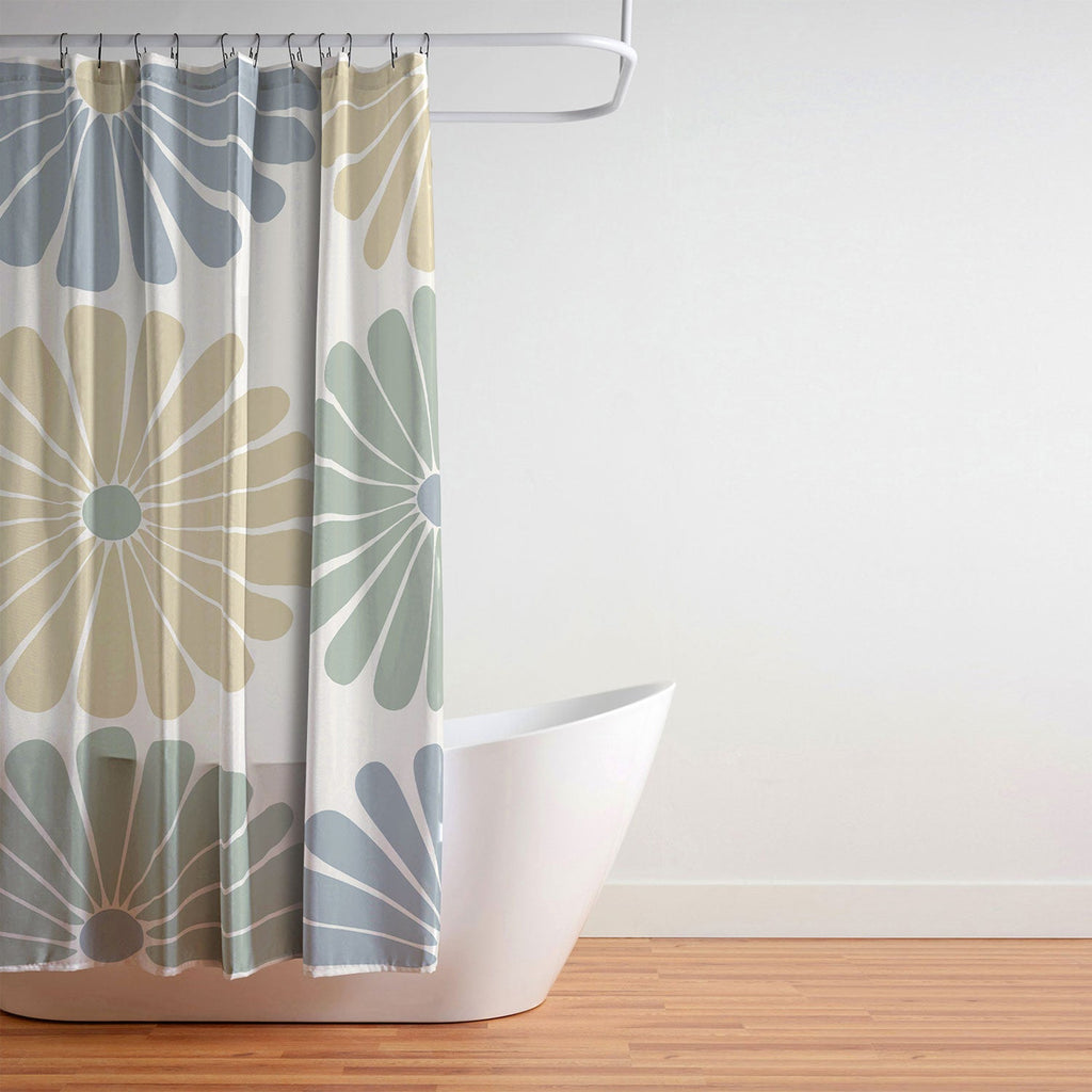 Colour Poems Retro Daisy Multicolor I Shower Curtain