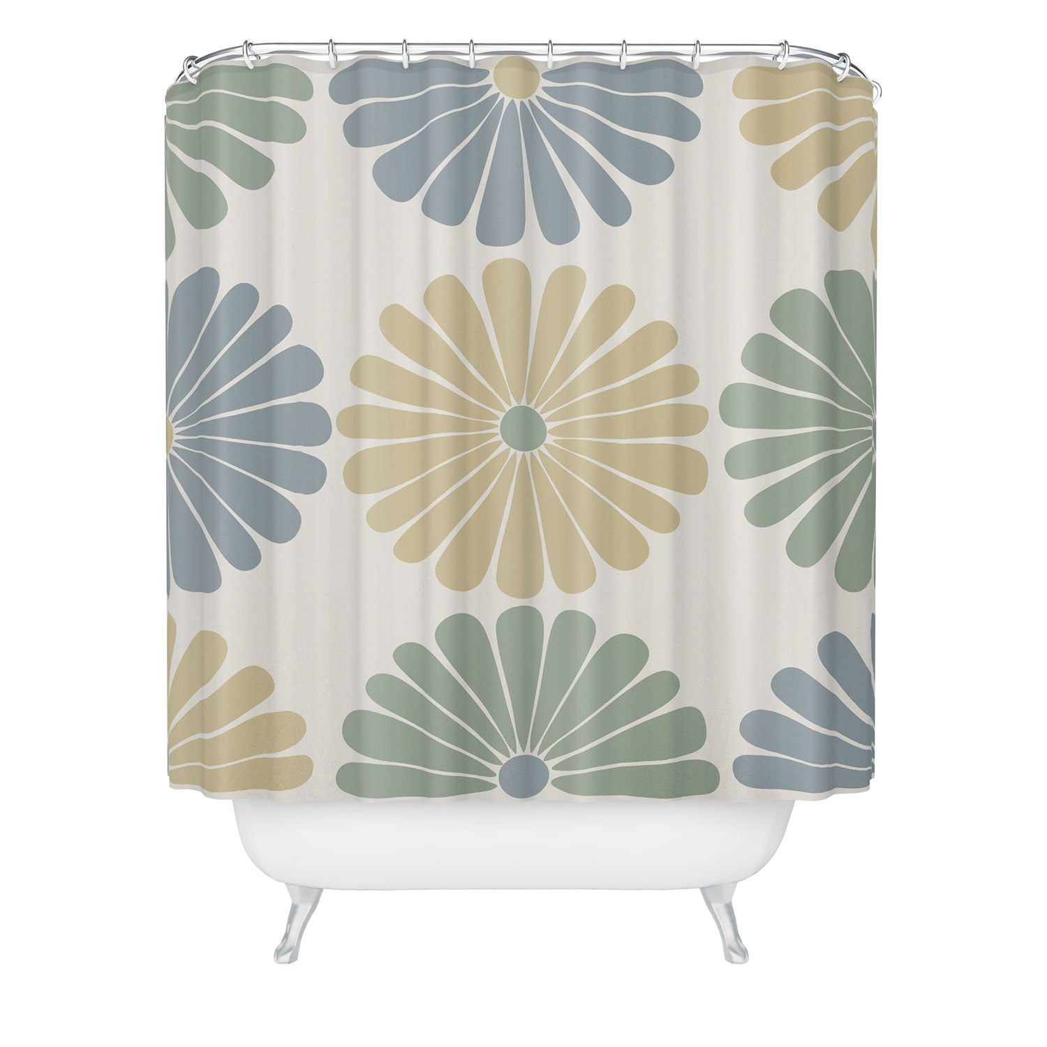Colour Poems Retro Daisy Multicolor I Shower Curtain