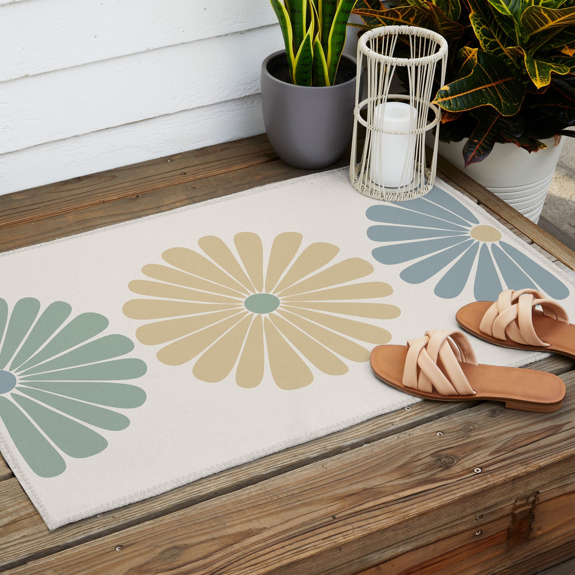 Colour Poems Retro Daisy Multicolor I Outdoor Rug