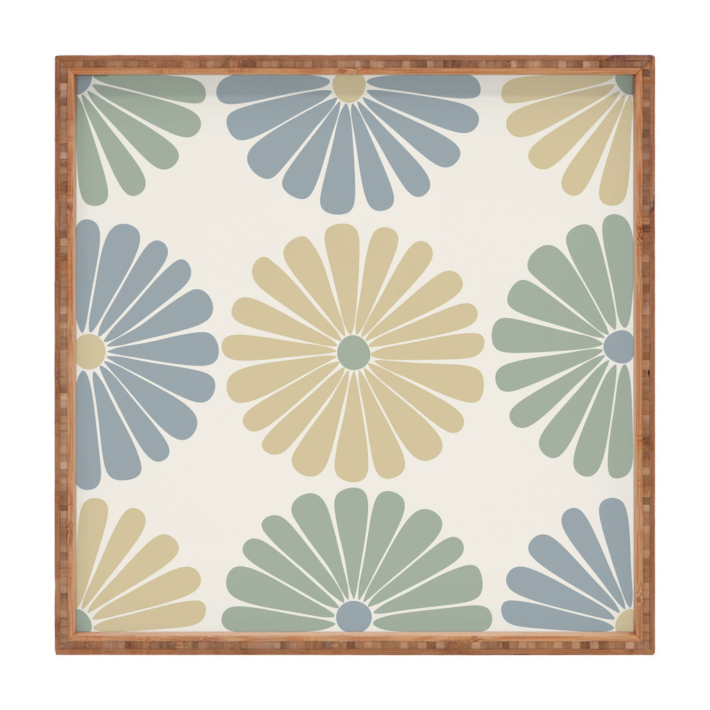 Colour Poems Retro Daisy Multicolor I Square Tray
