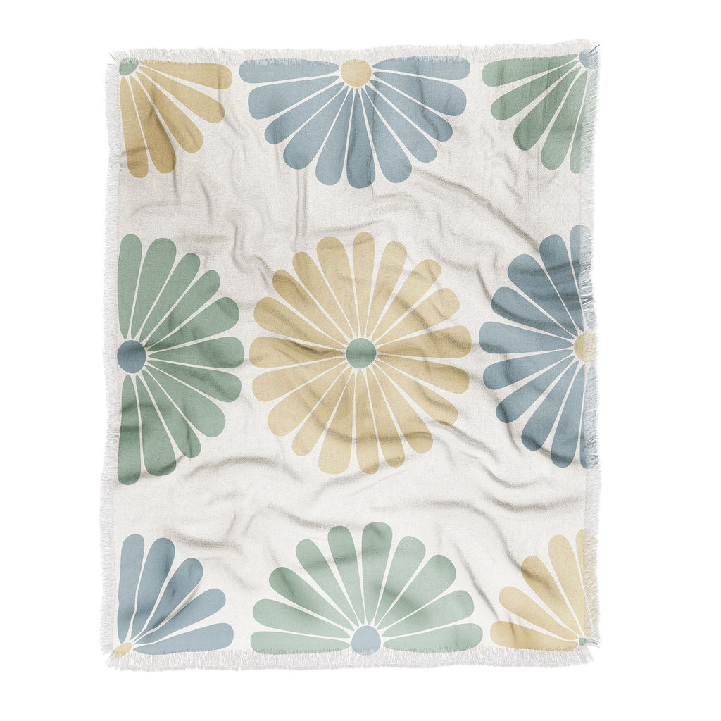 Colour Poems Retro Daisy Multicolor I Throw Blanket