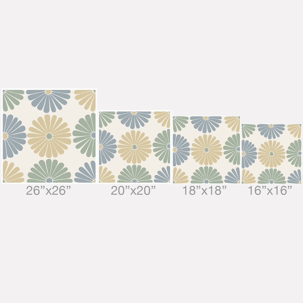Colour Poems Retro Daisy Multicolor I Throw Pillow
