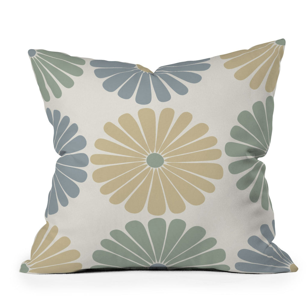 Colour Poems Retro Daisy Multicolor I Outdoor Throw Pillow