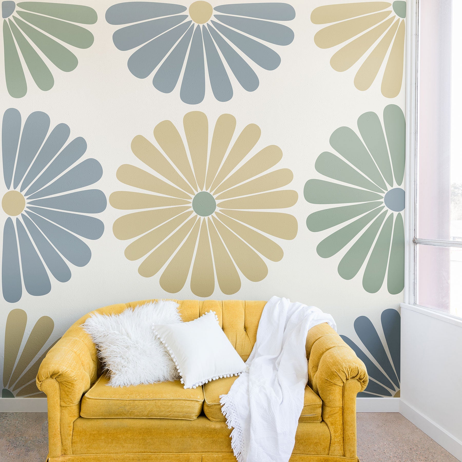Colour Poems Retro Daisy Multicolor I Wall Mural