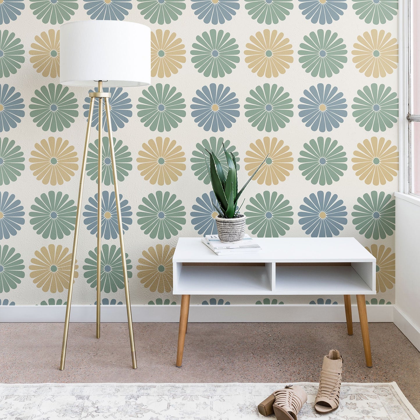 Colour Poems Retro Daisy Multicolor I Wallpaper