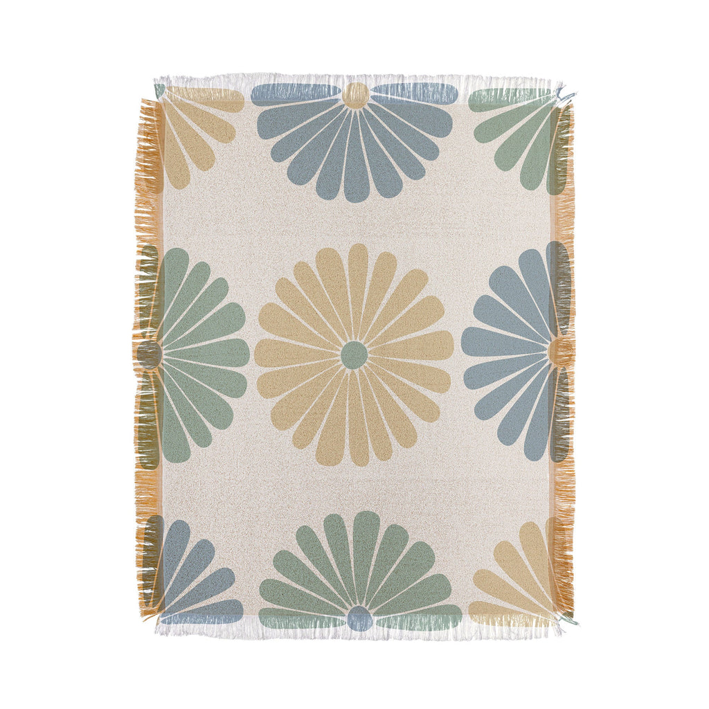 Colour Poems Retro Daisy Multicolor I Throw Blanket