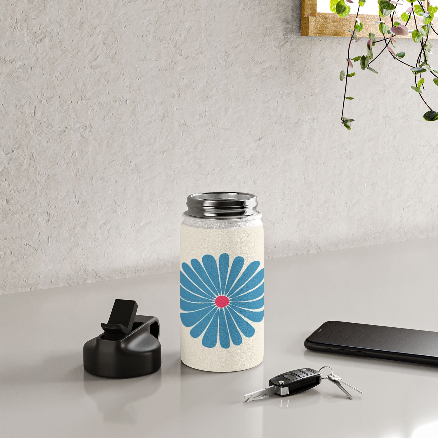 Colour Poems Retro Daisy Multicolor II Water Bottle