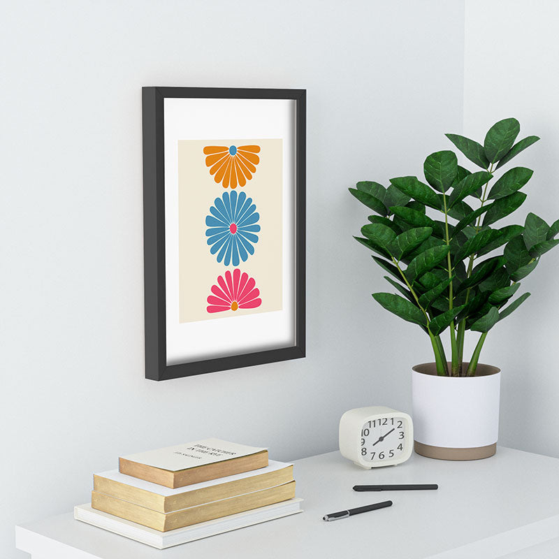 Colour Poems Retro Daisy Multicolor II Recessed Framing Rectangle