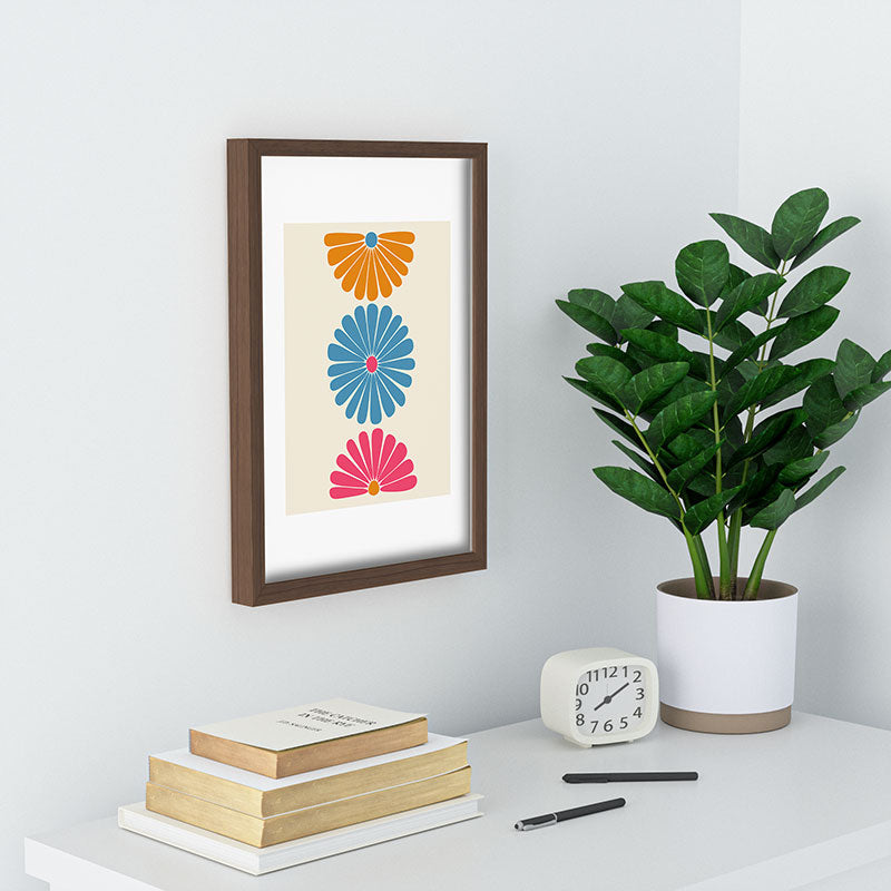 Colour Poems Retro Daisy Multicolor II Recessed Framing Rectangle