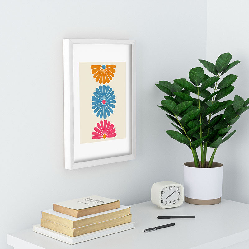 Colour Poems Retro Daisy Multicolor II Recessed Framing Rectangle