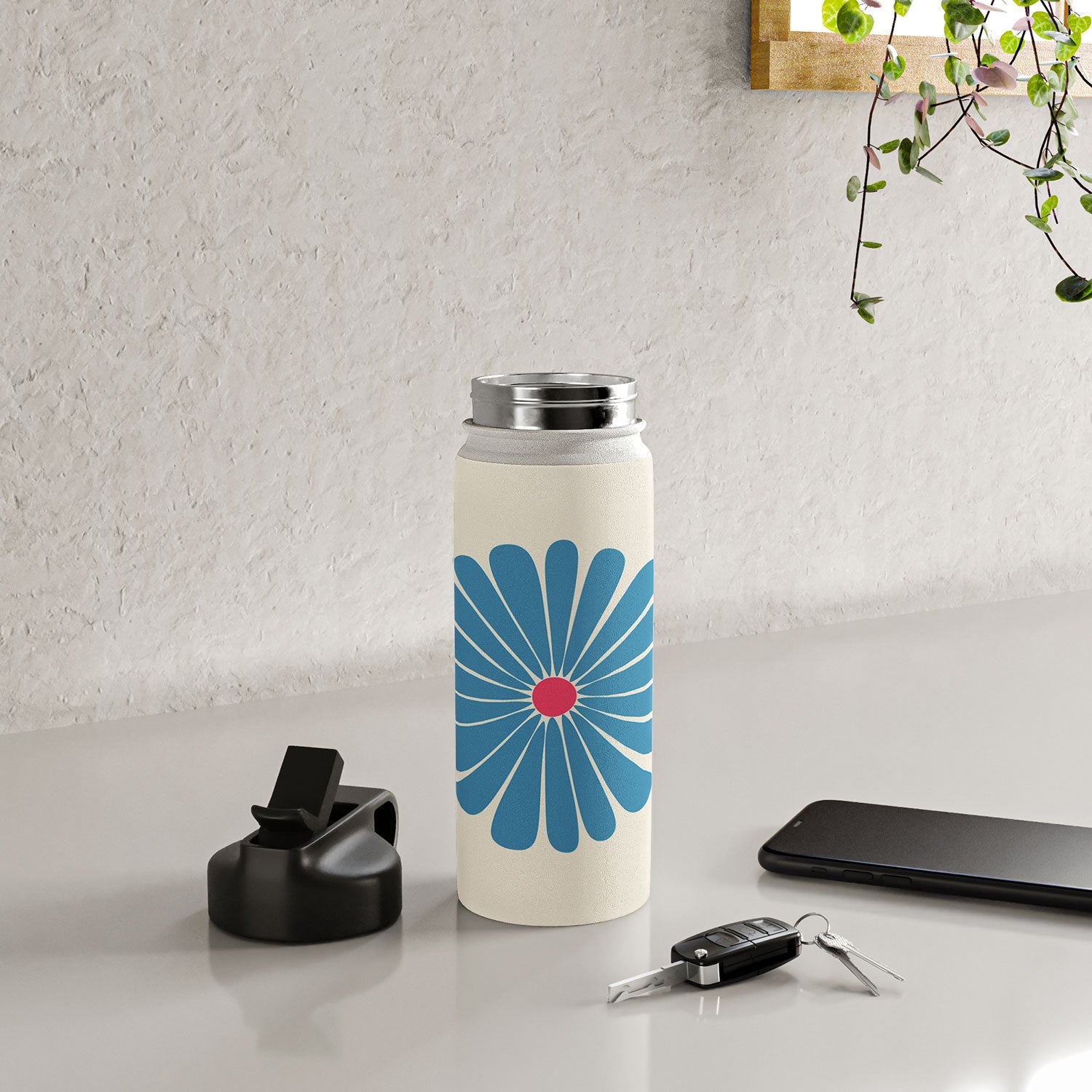 Colour Poems Retro Daisy Multicolor II Water Bottle