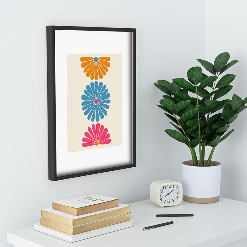 Colour Poems Retro Daisy Multicolor II Recessed Framing Rectangle