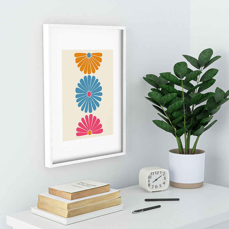 Colour Poems Retro Daisy Multicolor II Recessed Framing Rectangle