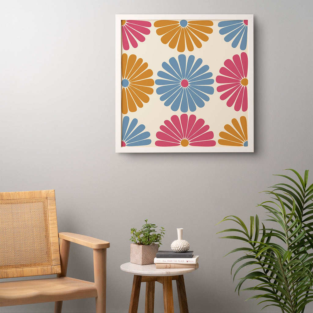 Colour Poems Retro Daisy Multicolor II Framed Wall Art