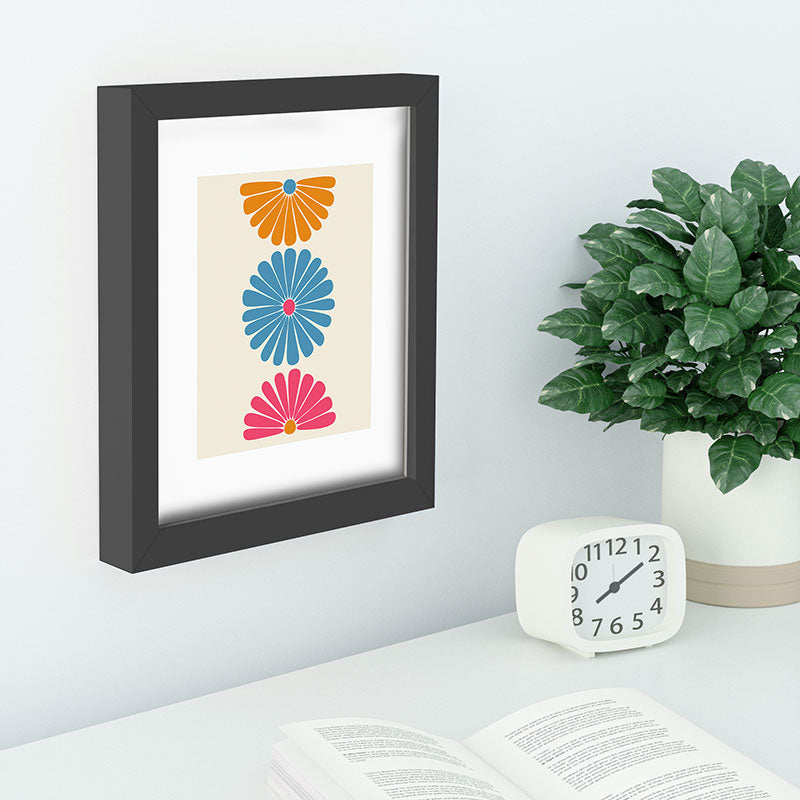 Colour Poems Retro Daisy Multicolor II Recessed Framing Rectangle