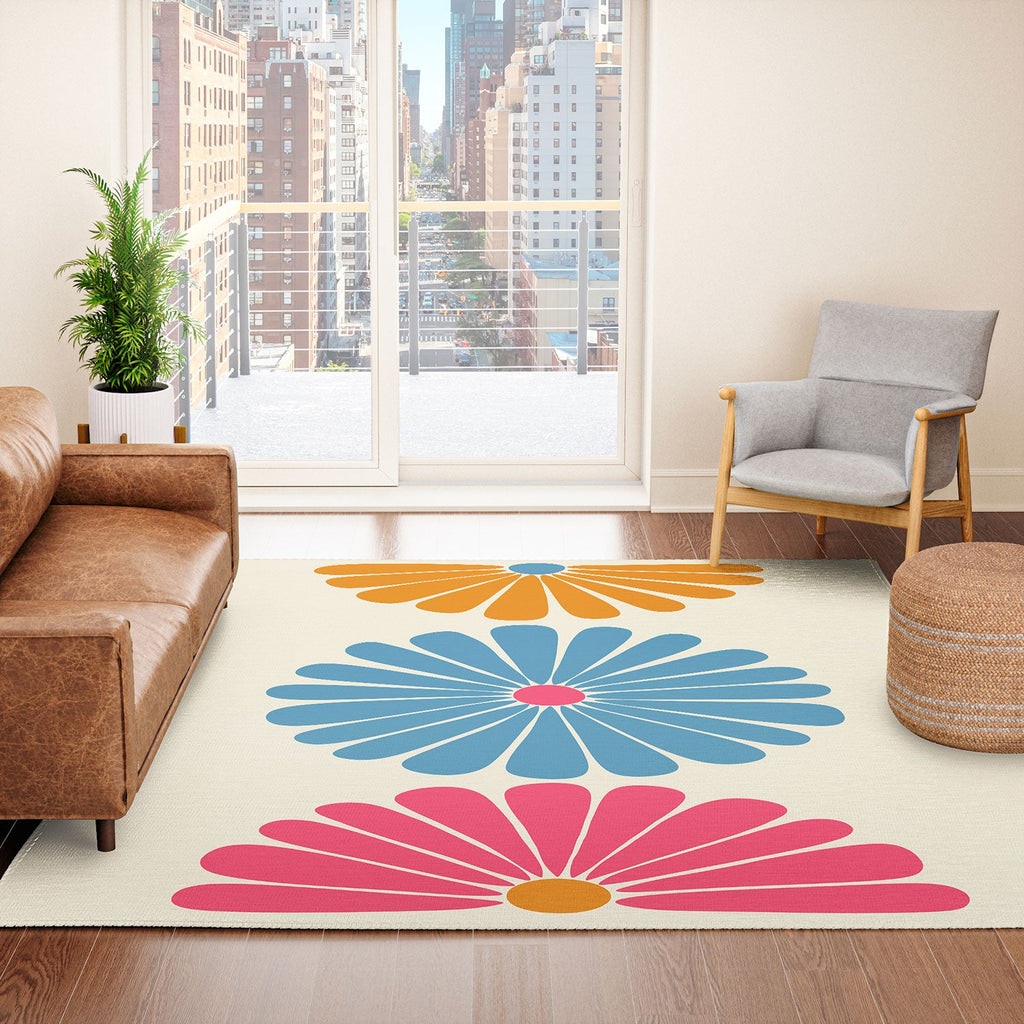 Colour Poems Retro Daisy Multicolor II Area Rug