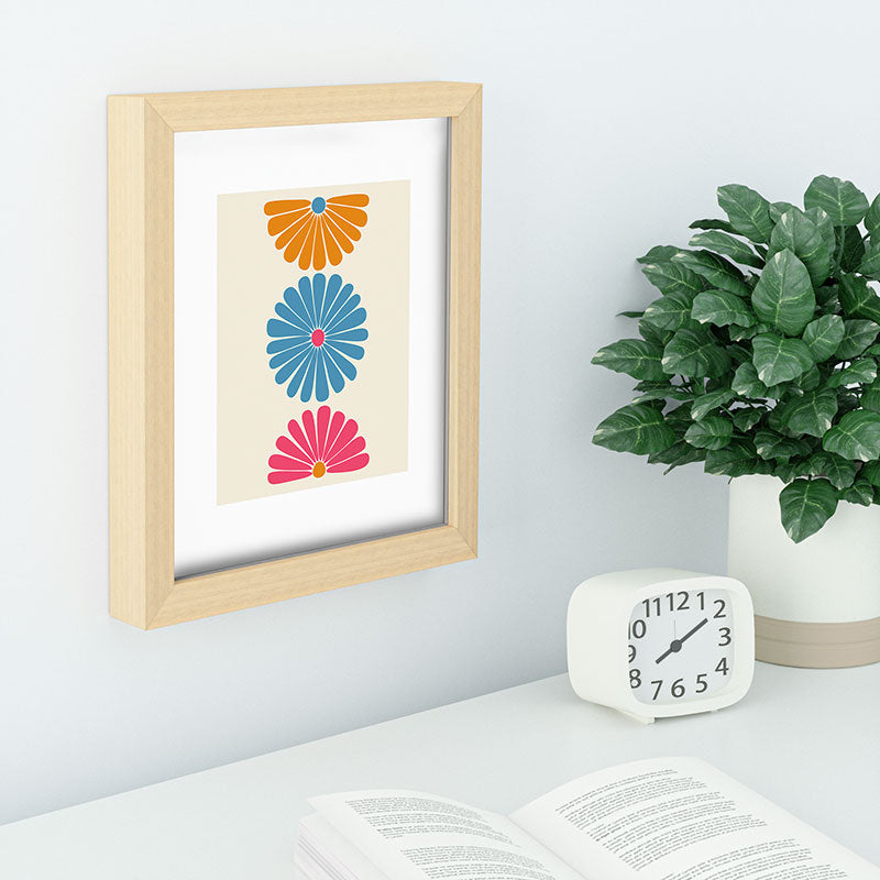 Colour Poems Retro Daisy Multicolor II Recessed Framing Rectangle