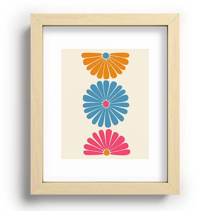 Colour Poems Retro Daisy Multicolor II Recessed Framing Rectangle