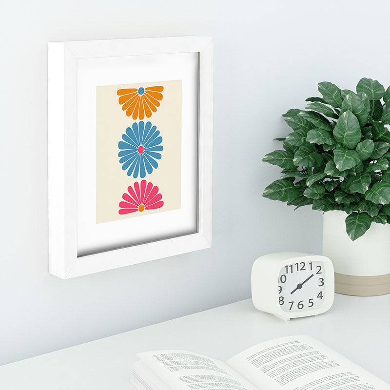 Colour Poems Retro Daisy Multicolor II Recessed Framing Rectangle