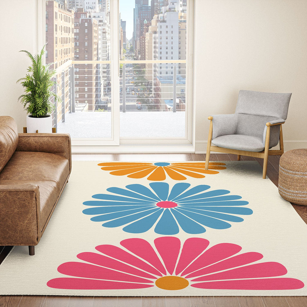 Colour Poems Retro Daisy Multicolor II Area Rug