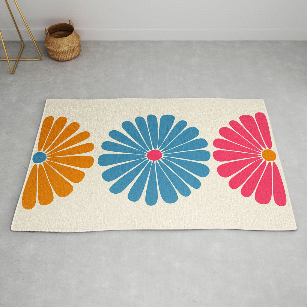 Colour Poems Retro Daisy Multicolor II Area Rug