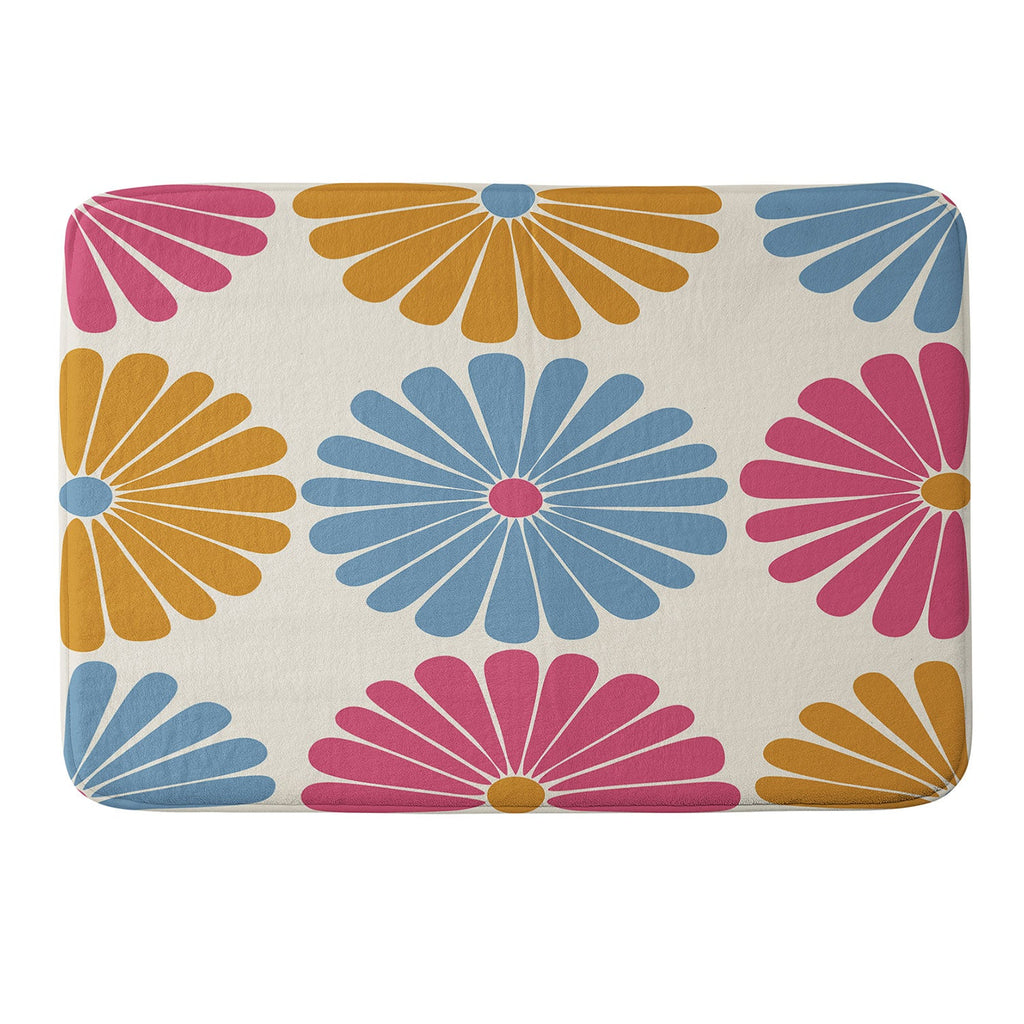 Colour Poems Retro Daisy Multicolor II Memory Foam Bath Mat