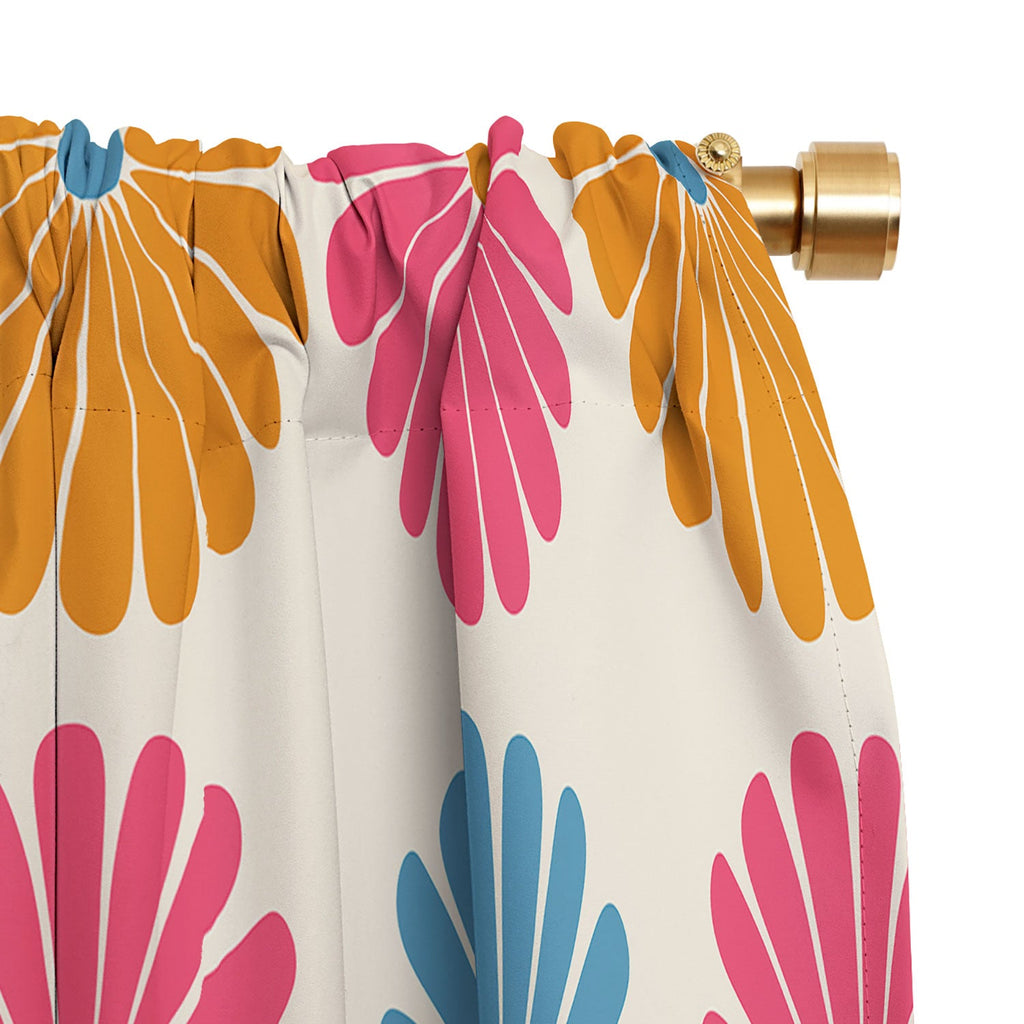 Colour Poems Retro Daisy Multicolor II Blackout Window Curtain