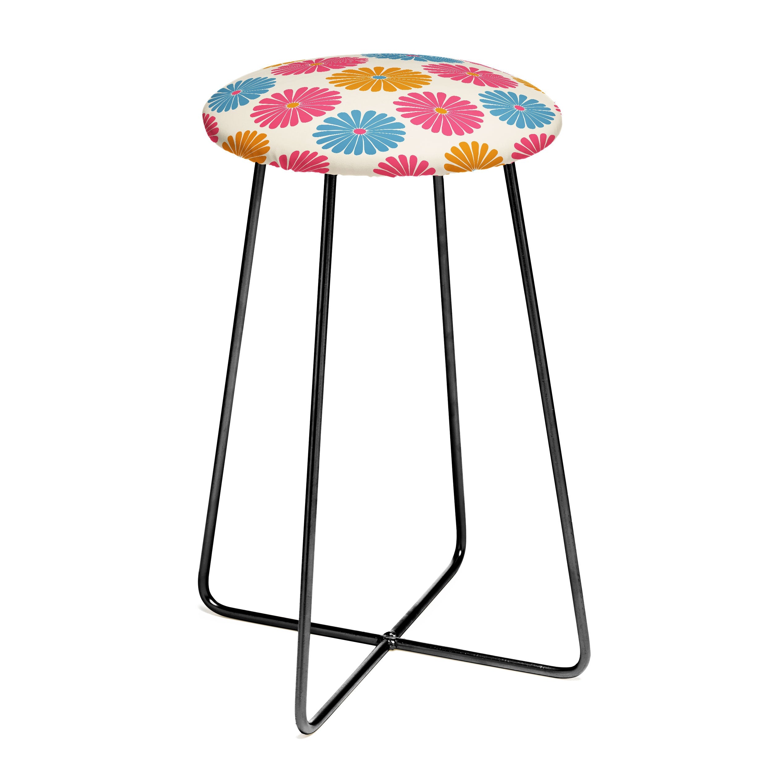 Colour Poems Retro Daisy Multicolor II Counter Stool