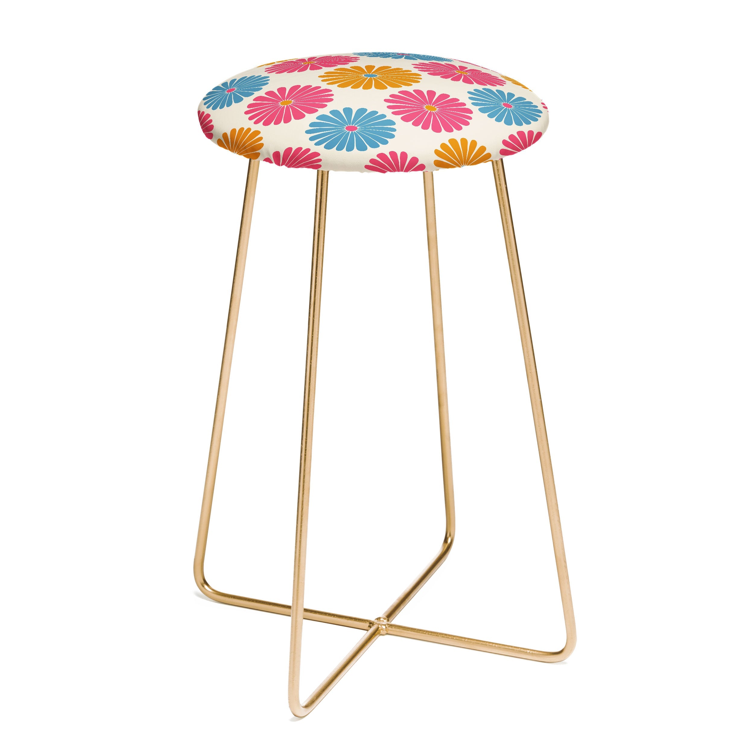 Colour Poems Retro Daisy Multicolor II Counter Stool