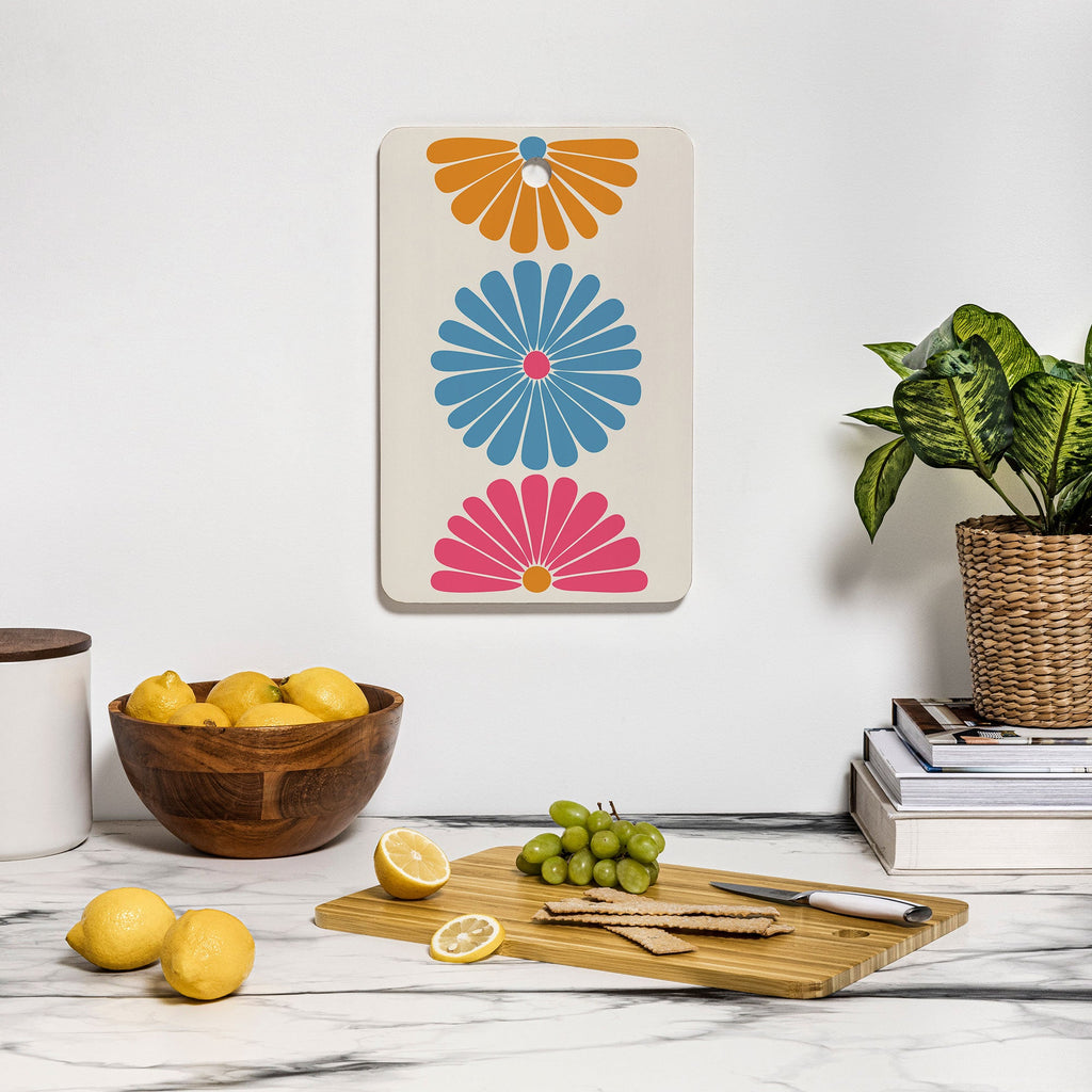 Colour Poems Retro Daisy Multicolor II Cutting Board Rectangle