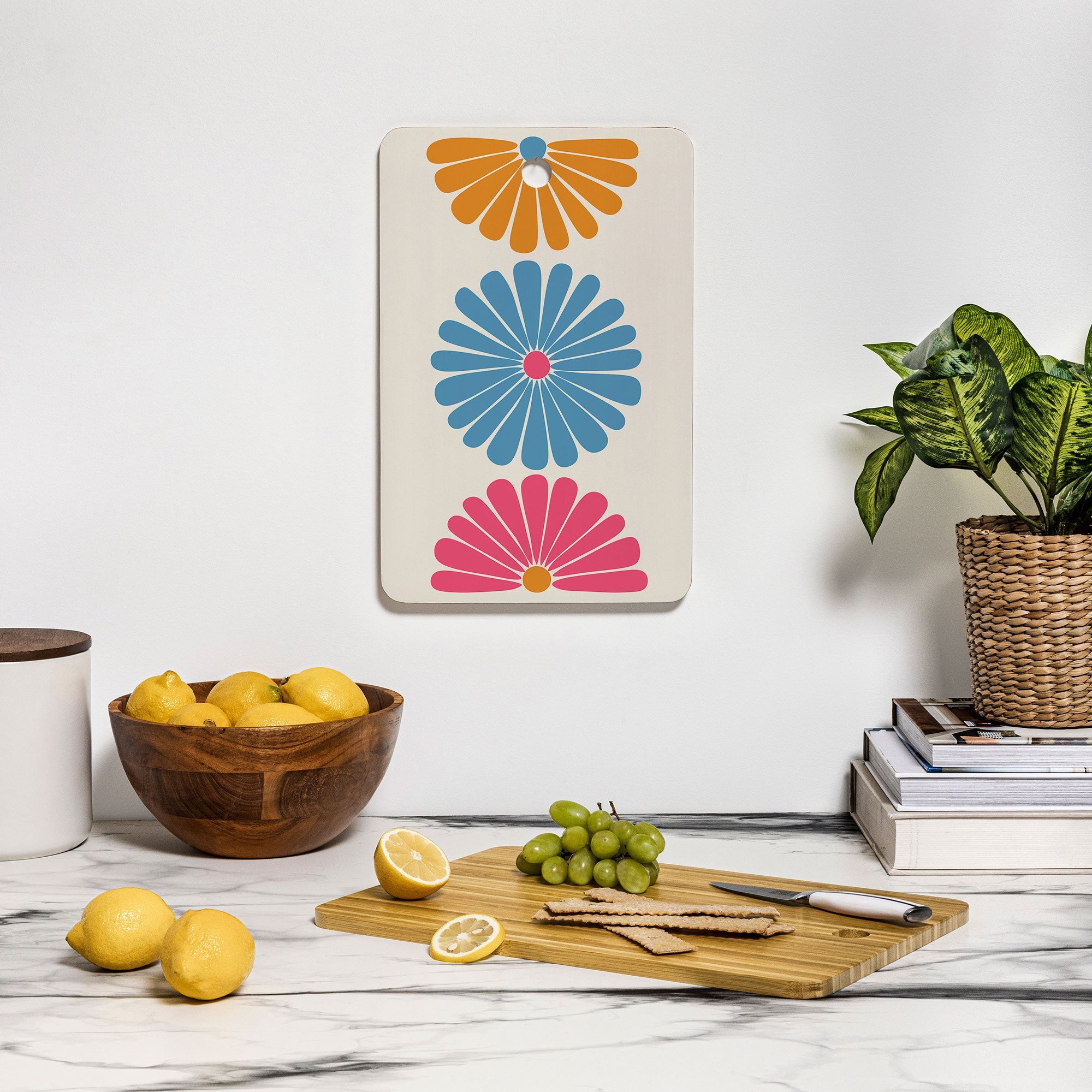 Colour Poems Retro Daisy Multicolor II Cutting Board Rectangle