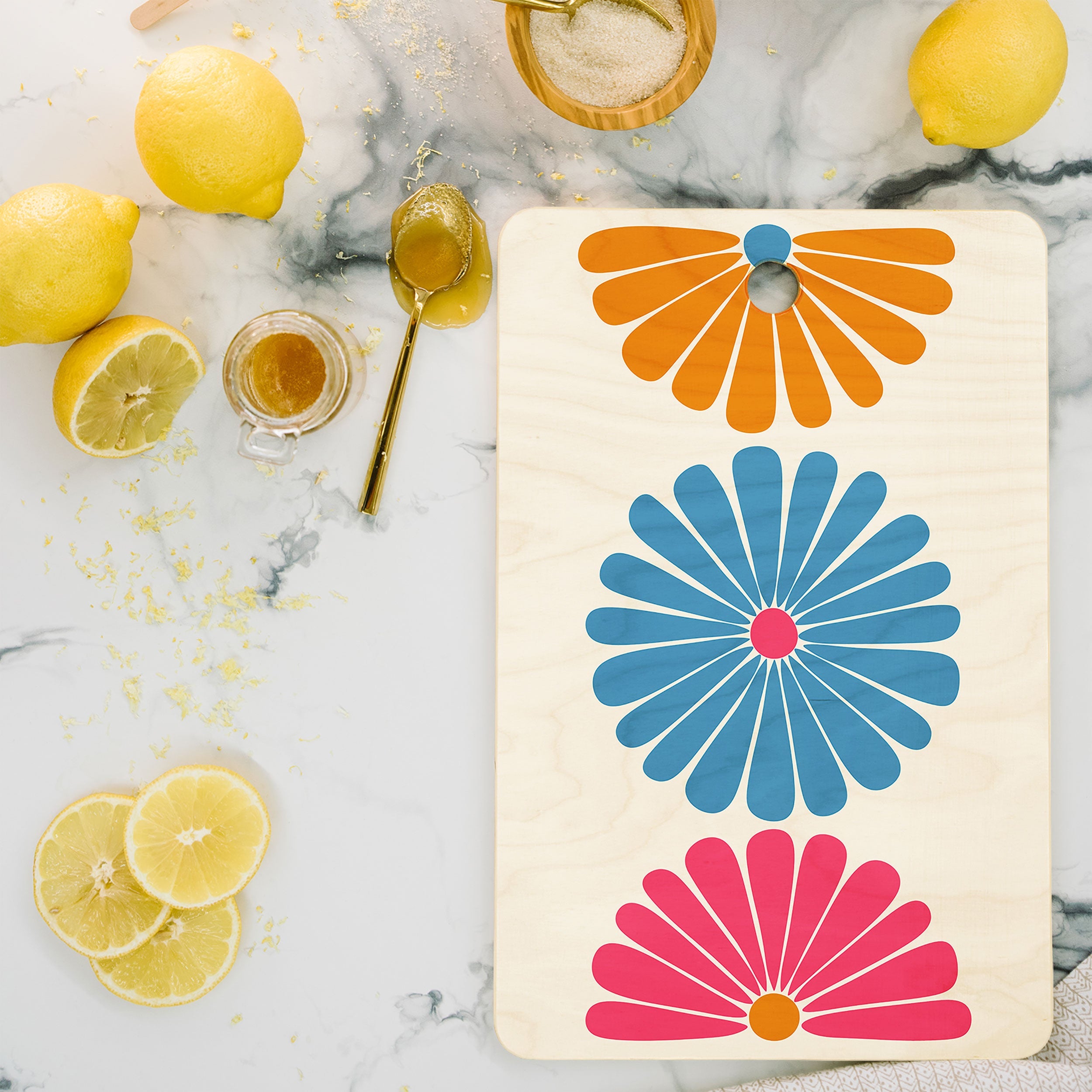 Colour Poems Retro Daisy Multicolor II Cutting Board Rectangle