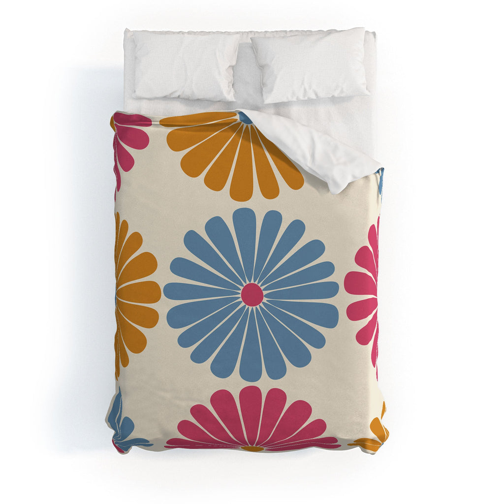 Colour Poems Retro Daisy Multicolor II Duvet Cover
