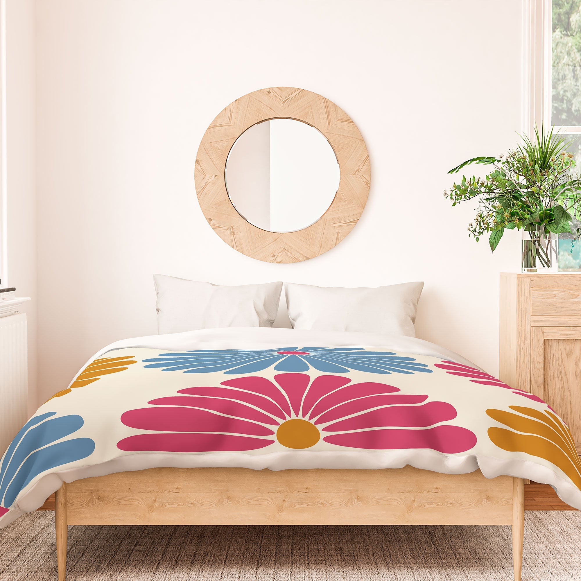 Colour Poems Retro Daisy Multicolor II Duvet Cover