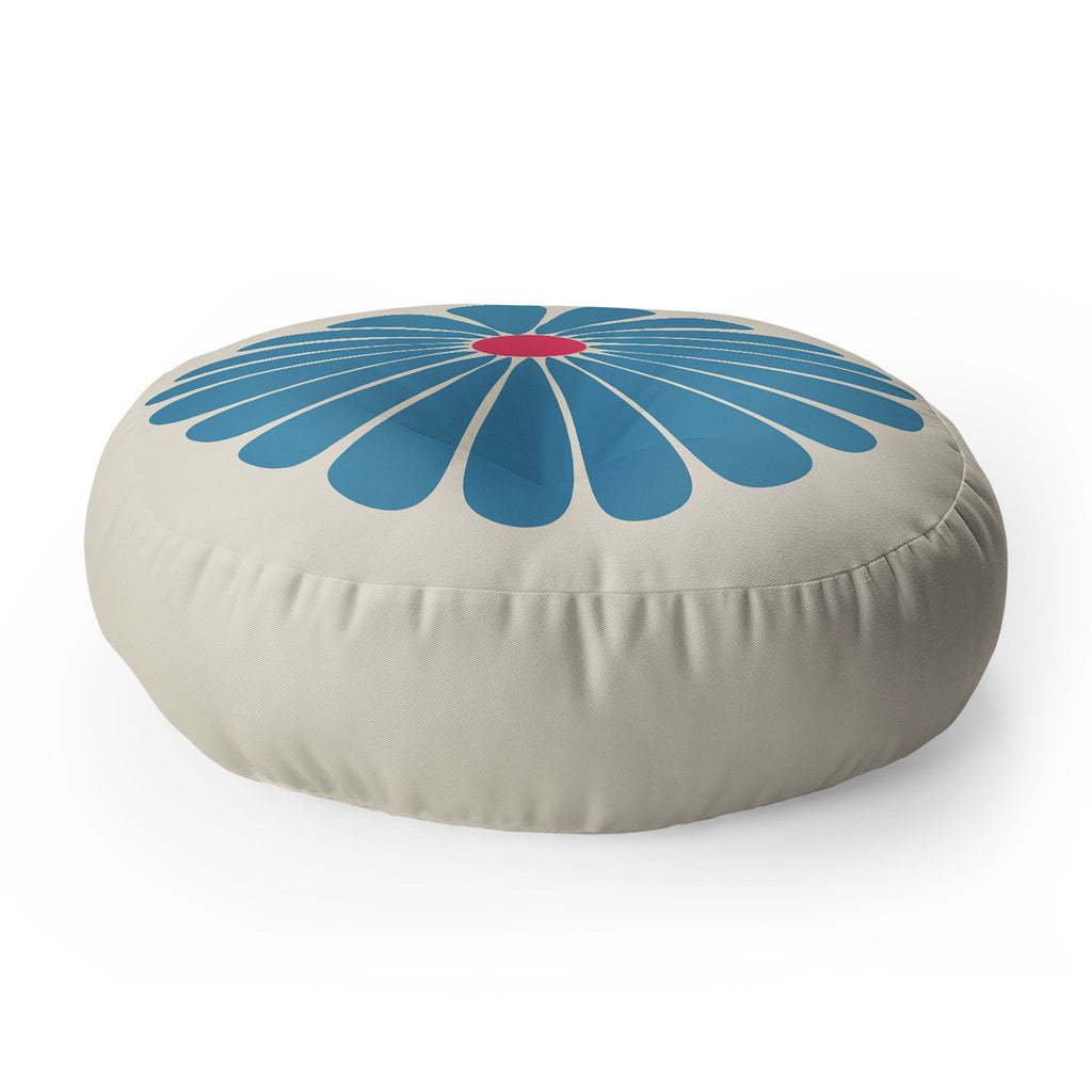 Colour Poems Retro Daisy Multicolor II Floor Pillow Round