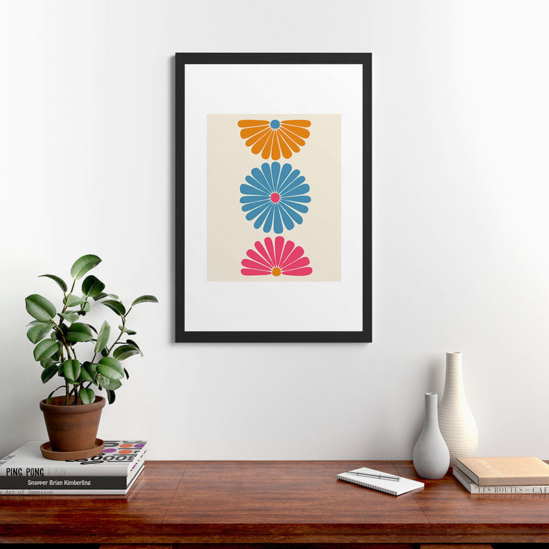Colour Poems Retro Daisy Multicolor II Framed Art Print