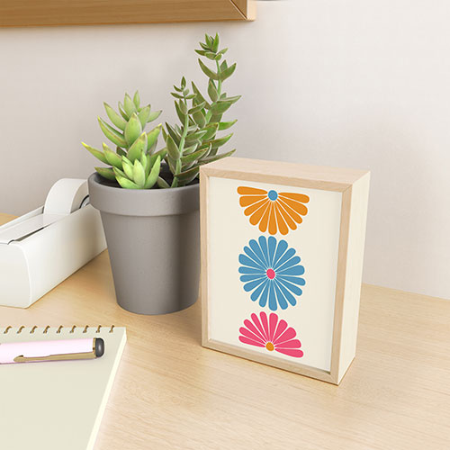 Colour Poems Retro Daisy Multicolor II Framed Mini Art Print