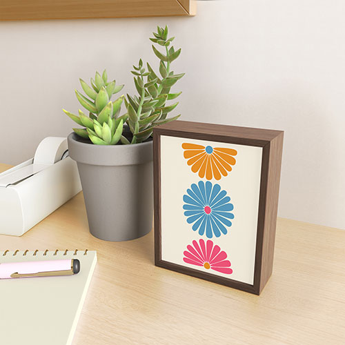 Colour Poems Retro Daisy Multicolor II Framed Mini Art Print