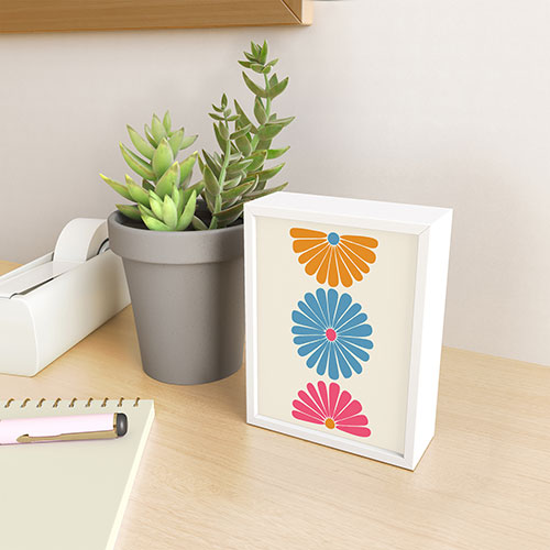 Colour Poems Retro Daisy Multicolor II Framed Mini Art Print