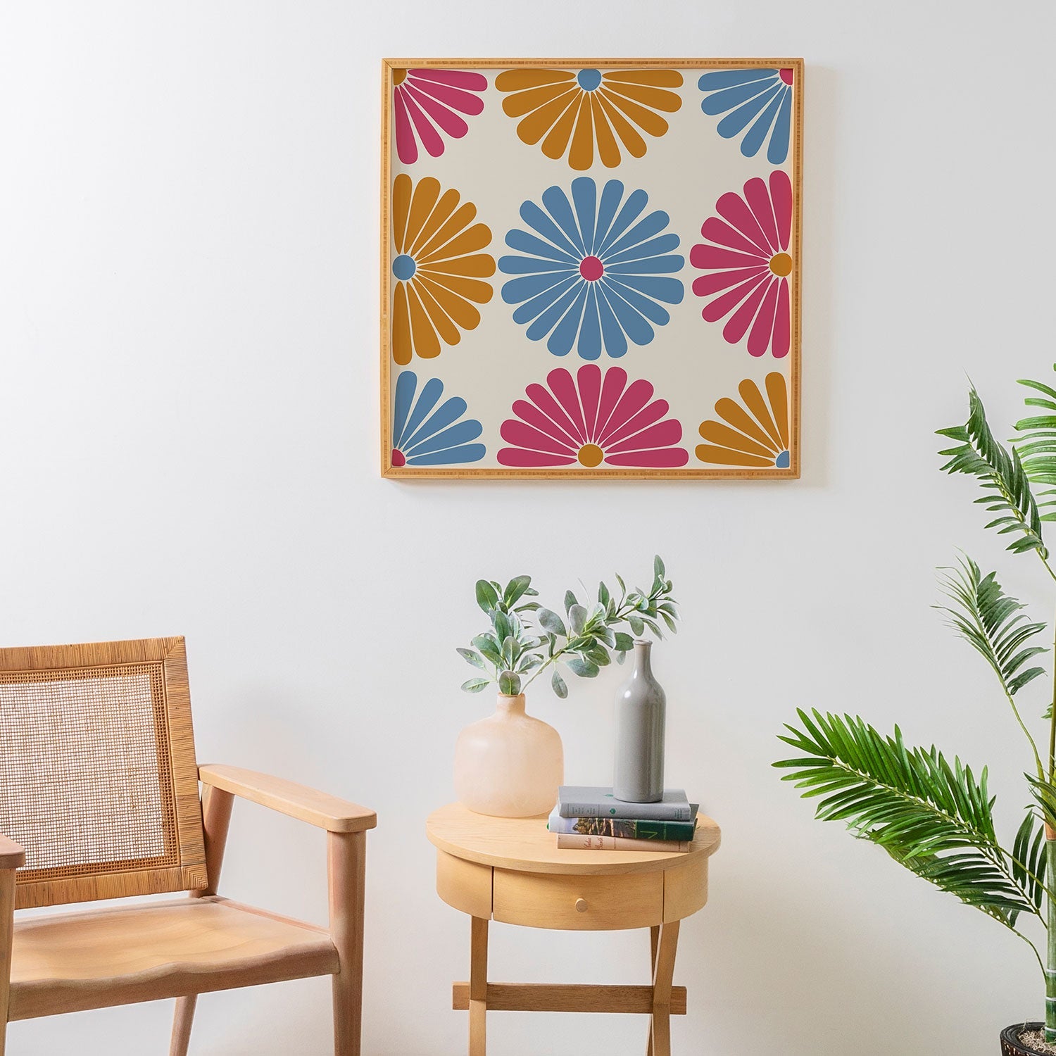 Colour Poems Retro Daisy Multicolor II Framed Wall Art